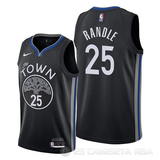 Camiseta Chasson Randle #25 Golden State Warriors Ciudad 2020 Negro - Haga un click en la imagen para cerrar